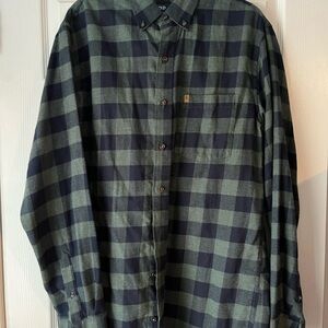 Izod Dark Green and Black Checkered Shirt